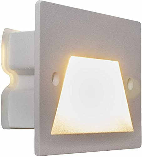 Partenopeautensili® Faretto segnapasso da esterno lampada da muro IP65 LED 3W ad incasso per scatola cassetta 503 scale giardino viale gradini by universo (Luce Naturale 4000K, Cornice Grigia)