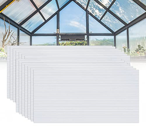 LARS360 14 lastre di ricambio in policarbonato a camera cava, 1210 x 605 x 4 mm, circa 10,25 m², piastra doppia, resistente agli urti e ai raggi UV, per serra, giardinaggio, tettoie