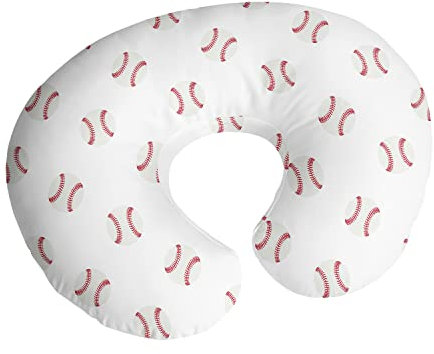 Sweet Jojo Designs Baseball Sports Nursing Pillow Cover Breastfeeding Pillowcase for Newborn Infant Bottle or Breast Feeding (Pillow NOT Included) - Red and White Americana