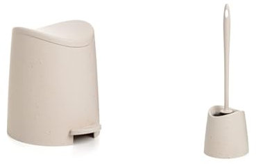 Tatay Papelera Baño con Pedal Estándar ECOHOME, 3L de Capacidad, de Polipropileno + Escobilla de Baño WC Estandar ECOHOME, de Polipropileno, Cepillo Negro