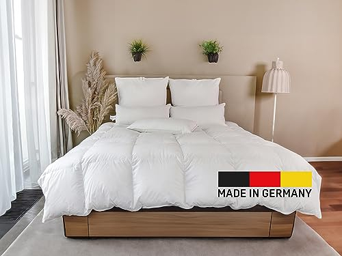 BEFA NATUR Daunendecke Winter 155x220 cm | 90% Daunen & 10% Federn | 1140g Füllgewicht | Allergiker geeignet (NOMITE) | Tierwohl Zertifiziert (DOWNPASS) | Oeko-TEX Klasse 1 | Made in Germany