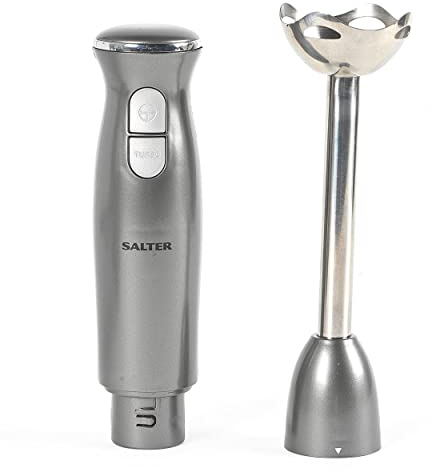 Salter Stabmixer 400W, Pürierstab Edelstahl mit 2 Geschwindigkeiten, Handmixer mit Turbomodus, Stabmixer Set mit Abnehmbarem Mixstab, Pürierstab für Suppen & Babynahrung