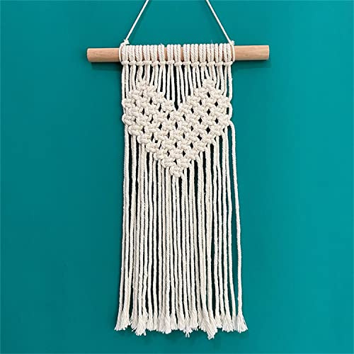 Sarah Duke 2 Pcs Makramee Wandbehang, Klein Tapestry Tasseled handgewebten Wandteppich, Boho Chic Bohemian Home Geometric Art Decor 30cm (L) x 20cm (W)