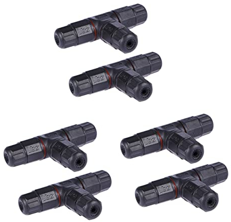 DOITOOL 3 Sätze Anschlussdosenverbinder Für Den Außenbereich Ip68-zertifiziert Kabelverbinder Schwarze Pvc-kabelverbinderhülse 2 Stück * 3