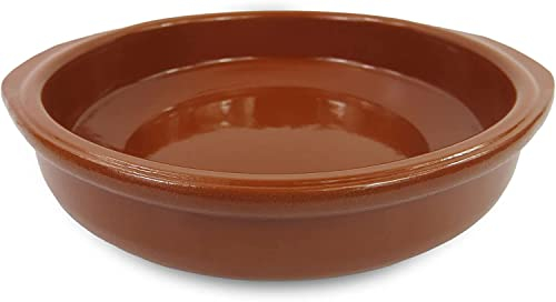 Casseruola in terracotta, adatta per forno/gas, lavastoviglie, casseruola rotonda in terracotta, realizzata in Spagna varie misure (20 cm)