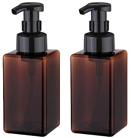 Apstaqeoo Tvåldispenser, skummande tvåldispenser, 450 ml, påfyllningsbar skumtvål, flytande pumpflaskor, tom plastschampo, kroppstvätt, duschbehållare för badrum, kök, sjukhus, 2 st