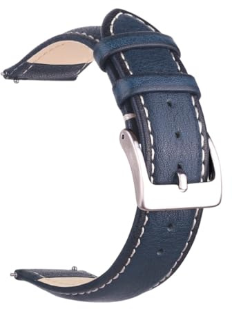 Berfine Weich Rindleder Uhrenarmband, Quick Release Leder Uhrenband, Ersatzarmband für Smartwatch Bandbreite 18mm 20mm 22mm