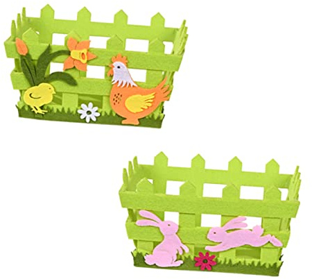 BUGUUYO 2piezas Cesta De Tela No Tejida para Huevos De Pascua Canasta De Pascua Decorativa Hermosa Cestas