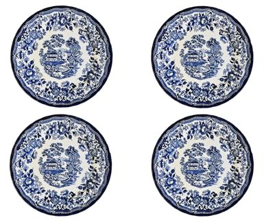 Churchill Royal Wessex Tonquin Chelsea Lot de 4 assiettes plates Bleu 25,4 cm