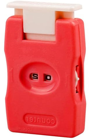 JYTDBCS Strickzähler, Kunststoff, Stricken, Häkeln, Maschenmarkierer, Reihenzähler, manueller Maschenzähler für Zuhause, Reisen (rot)
