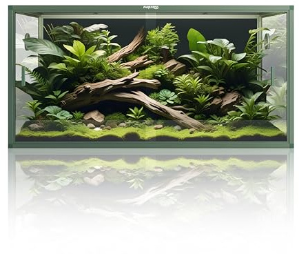 Phailozoo 120 Gallon Bearded Dragon Tank, Stackable Reptile Enclosure with Front Sliding Tempered Glass Doors, Easy Assembly Aluminum Frame Reptile Tank for Snake & Lizard