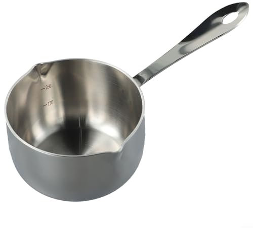 ZAMETTER Kleiner Topf zum Schmelzen von Butter, 316 Edelstahl, Milchtopf, Butterwärmer für Kaffee, Tee, Suppe, Erwärmung (260 ml), ZKT9IJ85O35H0C38184AJ464X3N