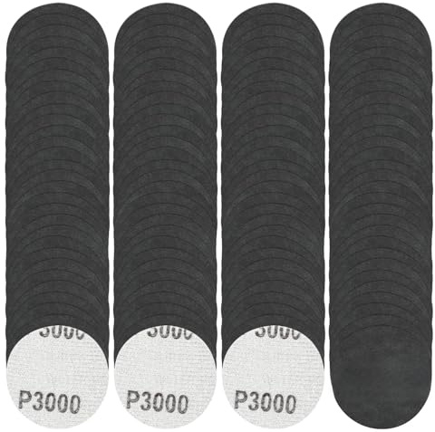FFEIHU Schleifpapier 50mm Klett Körnung 3000 für Akkuschrauber 120 Stück | Schleifscheiben klett 50mm Schleifpads Geeignet zum Polieren von Holz, Automobilen