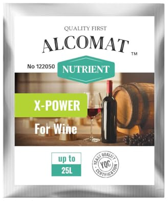 Alcomat X-POWER Hefenährsalz für Wein 5g - Hefenaehrsalz für Weinhefe mit organischem Stickstoff - Weinmittel für Gärungsprobleme - Angereichert mit Mineralien, Aminosäuren und Vitaminen