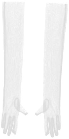 GALPADA 1paar Ultra Lange Transparente Tüllhandschuhe Für Damen Elegante Hochzeits Und Partykleidung Hochwertige Mesh-handschuhe Für Brautmode Und Festliche Anlässe