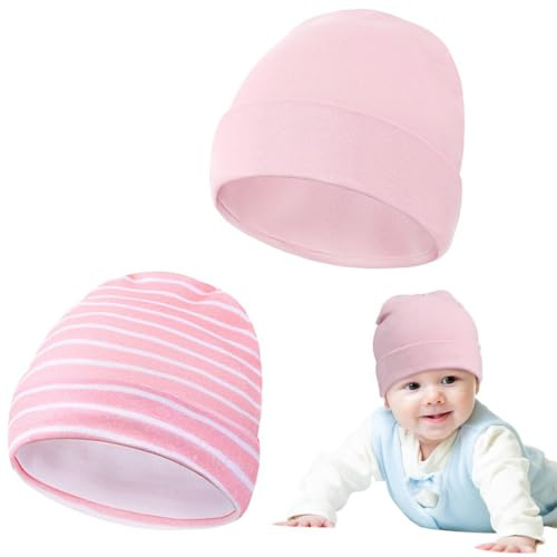 XIJEQOW Kindermützen ohne Krempe, 3 Paar Babymützen, Mützen Kindermodelle, Unisex-Kindermützen aus Baumwolle, Baby-Mützen dünne Modelle, Strickmützen ohne Krempe