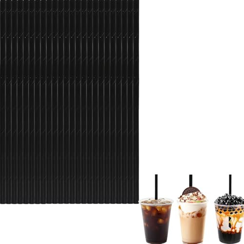 Black Paper Straws for Craft,100Pcs Biodegradable Disposable Straw,8 Inch 6mm Bore Paper Drinking Straws Coffee Juice Cocktail Straws for Birthday Wedding Baby Shower Party and DIY Decorations