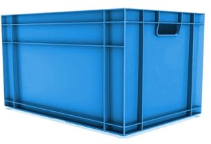 DURBO Euro Stacking Storage Box, Industrial Product Box, Plastic Storage Container for Warehouse, Garage (BLUE, 66 Litre)