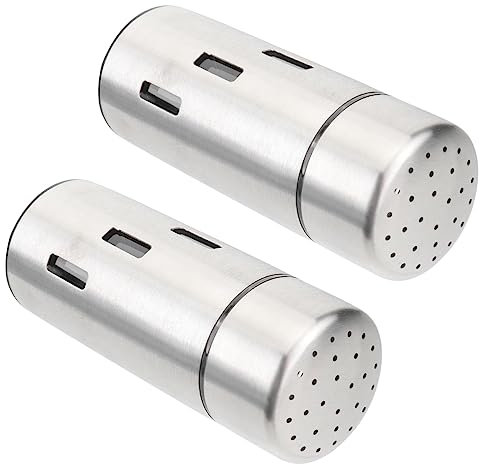 MAGICLULU 2pcs Stainless Steel Pepper Salt Mills Shakers Salt Box Spice Dredger Food Grade Easy to Clean