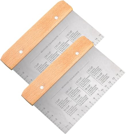 LIFKOME 2pièces Coupe Pâte Pizza Acier Inoxydable Avec Grattoir Et Échelle De Mesure Pour Gratter La Pâte à Pain Et Hacher Légumes