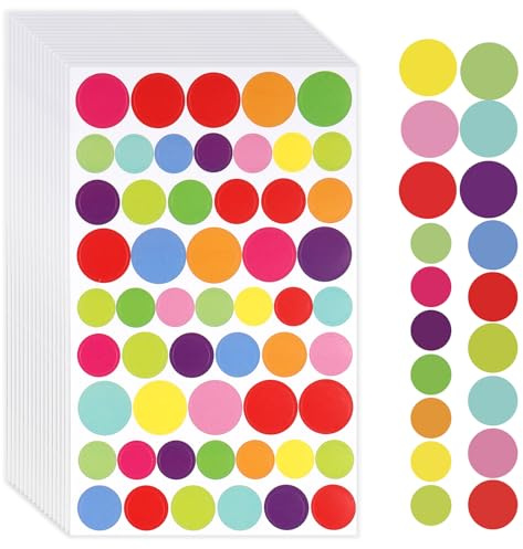 1620 Stück Klebepunkte Bunt, 3 Größen Runde Punkte Aufkleber 11 Farben | Markierungspunkte Sticker für DIY Büro Wird zum Markieren, Kategorisieren und Warnen verwendet