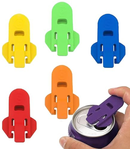 6 Stycken Soda Can Opener Tool, Manual Easy Can Opener, Complete Cover Easy Tab Openers, Colorful Easy Manual Hand PP Protector Ring Lift Rated Beer Cover Tabs Locks