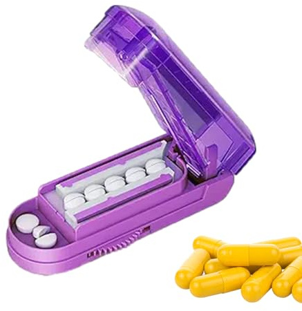 Splitter de pilule - Mini Cutter de comprimés, diviseur de médicaments | Blade en acier inoxydable de qualité chirurgicale pour doses fines, coupe-pilule sans glissement, conception facile à nettoyage