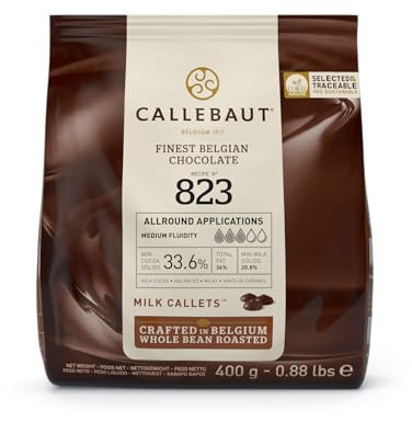 Callebaut 823 Finest Milk Chocolate Couverture Callets 33.6% Cocoa 400g