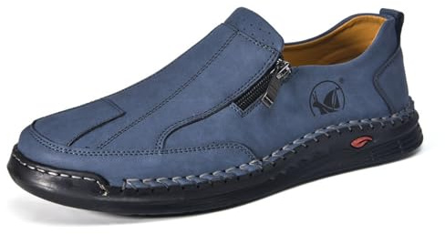 Traditional Shoes Men's Haferl Shoes for Men Genuine Leather Men's Shoes for Oktoberfest Shoes Medieval Costume Suit Shoes Trainers Comfortable Leisure Shoes Work Shoes, blue, 6.5 UK