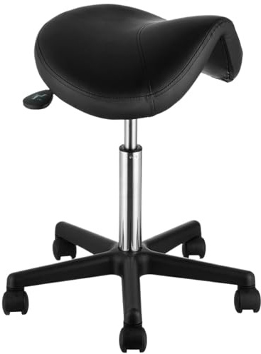 JCXIOC Tabouret Roulant Tabouret pivotant à roulettes, capacité de Charge 400 LB, Hauteur réglable, en Cuir PU épais