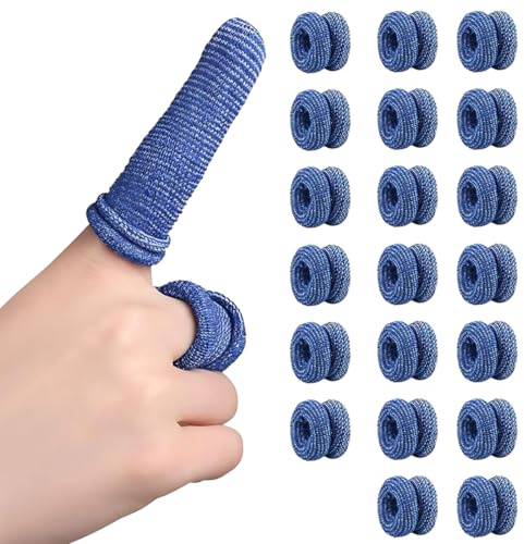 ZORVYN 30 pièces Bandages extensibles et respirants pour doigts, Protège-doigts, Pansements pour doigts pour entorses, travaux de jardinage, cuisine (Bleu)