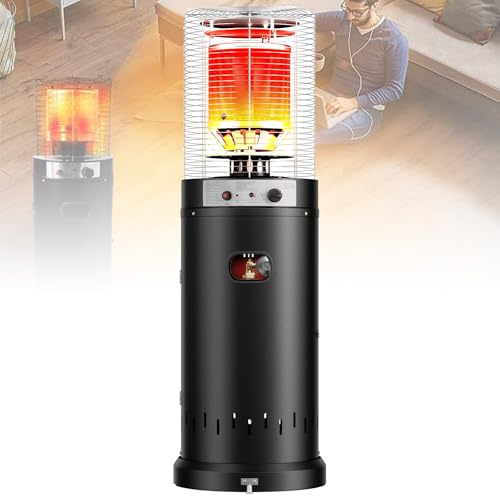 13kW Outdoor Heater with Tilt Safety Shut-Off & Easy Push-Button Ignition, Commercial Patio Heater on Wheels for Restaurant, Deck Gas cylinder