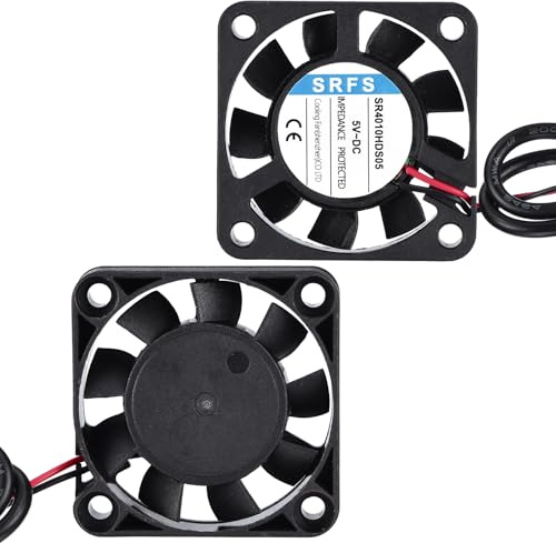 sourcing map 4010 Fan 40mm x 10mm 1-3/5 Inch 5V Small Plastic Cooling Fan USB for Computer PC Case CPU Heatsink 3D Printer Desktop Cooling Router Server(2 PCS)