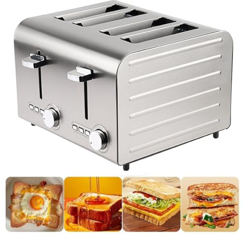 Tostapane professionale in acciaio inox, 4/6 fette a 7 livelli, tostapane ad alto volume per ristoranti e famiglie numerose