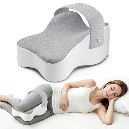 FUDUOXIAO Kniekissen für Seitenschläfer – Ergonomisches Beinkissen mit Extra-Langem Design, unterstützt Oberschenkel & Knie, steigert Schlafkomfort, mit Abnehmbarem & Waschbarem Bezug-Mit Riemen