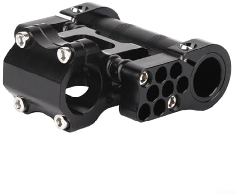 Attacco poroso pieghevole in lega di alluminio, doppio stelo regolabile per manubrio da 25,4 mm, design cavo ultraleggero, per pendolarismo e viaggi, colore nero