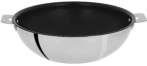 Cristel - WOKT20QE - Wok inox 20cm sans poignée amovible - Anti-adhérent Exceliss+ - Collection Casteline