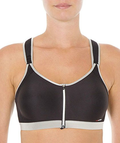 TriAction Damen Bügelloser Sport-BH Control Boost F, Gr. 70B, Schwarz (BLACK 04)