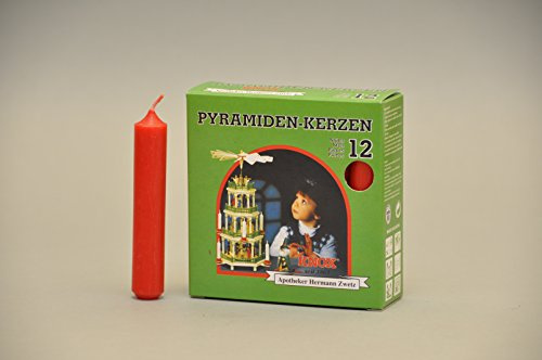 Knox Piramide candele 17/100 – Colore – 12 pezzi/Pkg. – tropffrei – nessun cera d' api Rot