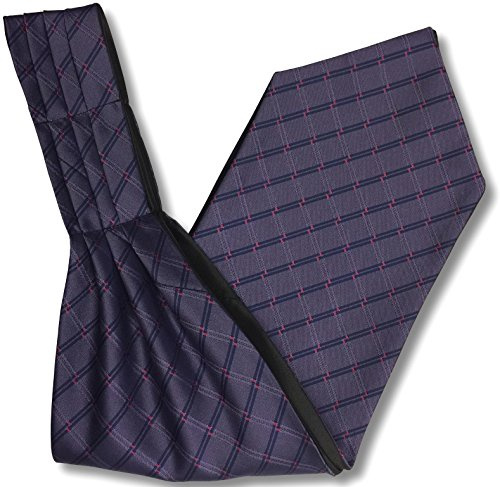 Herren Unterhemd Ascot Krawatte – Violett & Marineblau kariert