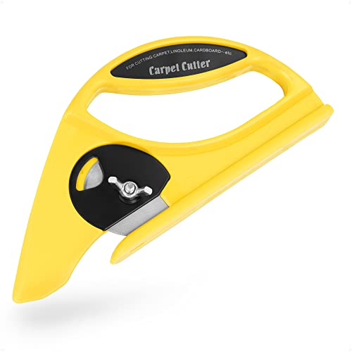 BILBAU Carpet Knife Cutter - 45mm Diameter Blade, Disc Cutter with Hand and Surface Protection, Durable ABS Handle, Great for Sizing Carpet, Linoleum, Other Floor Covering, and Cutting Cardboard