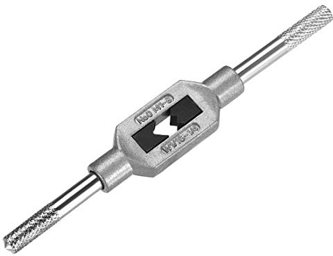 sourcing map Adjustable Tap Wrench Handle for Metric M1-M8 W1/16-1/4 Tap | Thread Tap Holder Reamer Hand Tapping Tool,for Machinist Repair, Medium Carbon Steel Handle,with Nickel Plated