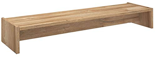 CARO-Möbel Monitorständer Zoom für 2 Monitore Bildschirmerhöhung Schreibtischaufsatz Tischaufsatz 100 x 15 x 27 cm in Wildeiche
