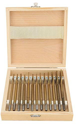 13PCS Forets Plats Bois Ensemble de Mèches Foret Plat en Acier à Haute Teneur en Carbone, avec Boite de Rangement