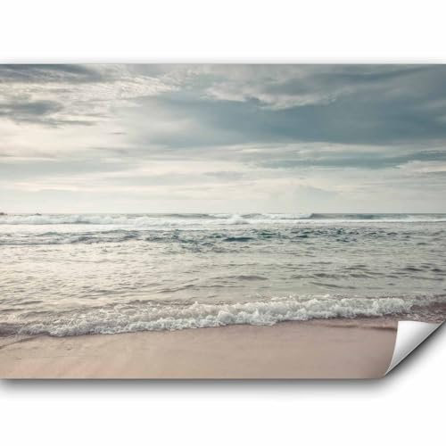 murando Fototapete selbstklebend Meer 441x315cm Foto Tapete Tapetenfolie Möbelfolie Wandverkleidung Wandtapete Motivtapeten Bildtapete Wohnzimmer 3d Effekt Modern Strand Landschaft Natur Himmel