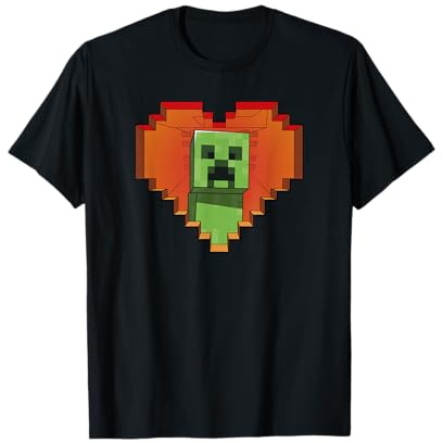 Minecraft Heart Logo Creeper Fill T-Shirt