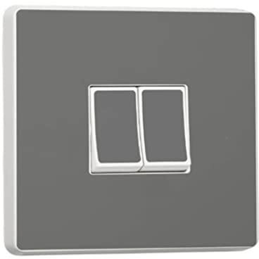 Stika.co - Juego de 2 adhesivos de vinilo para interruptor de luz plateado simple o doble, diseño de pared