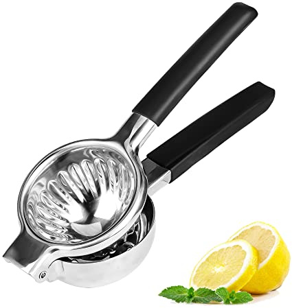 JIEJIE Zitronenpresse Extra Große Zitronenpresse Handpresse, Edelstahl 304 Griff Presswerkzeug Entsafter Manuelle Zitrusfrüchte Perfekt zum Entsaften von Orangen, Granatapfel, Zitronen & Limetten