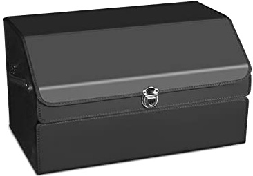 Ergocar Kofferraum Organizer, Doppelschicht Zusammenklappbarer Aufbewahrungsbox, PU-Leder Autotasche Auto Kofferraum Box, Wasserfeste Langlebig, für Auto Organize, Reisen im Freien, Camping
