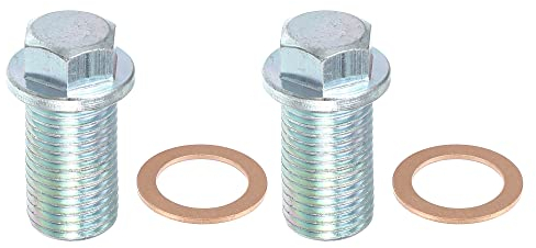 A ABSOPRO Tappo Coppa Olio Motore 2pz M14x1.5 Motore Olio Scarico Tappo Vite per Dodge Argento Tono